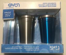 Rove Stainless Steel Tumblers Duo Gray-Dark Blue 4 Tritan St